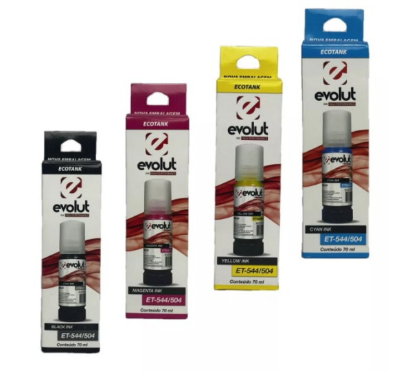 4 Refis Tinta Evolut Compatível L3250 L3150 L3210 T544 L3110